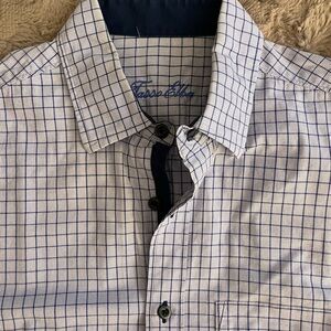 Tasso Elba Men's Blue Checkered Shirt